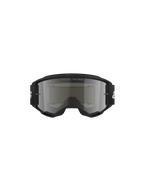 Masque Alpinestars Vision 3 Wordmark, lunettes de motocross, Noir Miroir Argent, doté d'une monture noire élégante et d'un écran miroir argenté, bandeau tissé noir avec marquage blanc, conçu pour la course tout-terrain et la protection des yeux