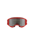 Lunettes Alpinestars Vision 3 Wordmark, lunettes de motocross, monture rouge avec écran miroir argenté, vue de face présentant le texte 'ONE GOAL. ONE VISION.' sur l'écran et un large bandeau rouge