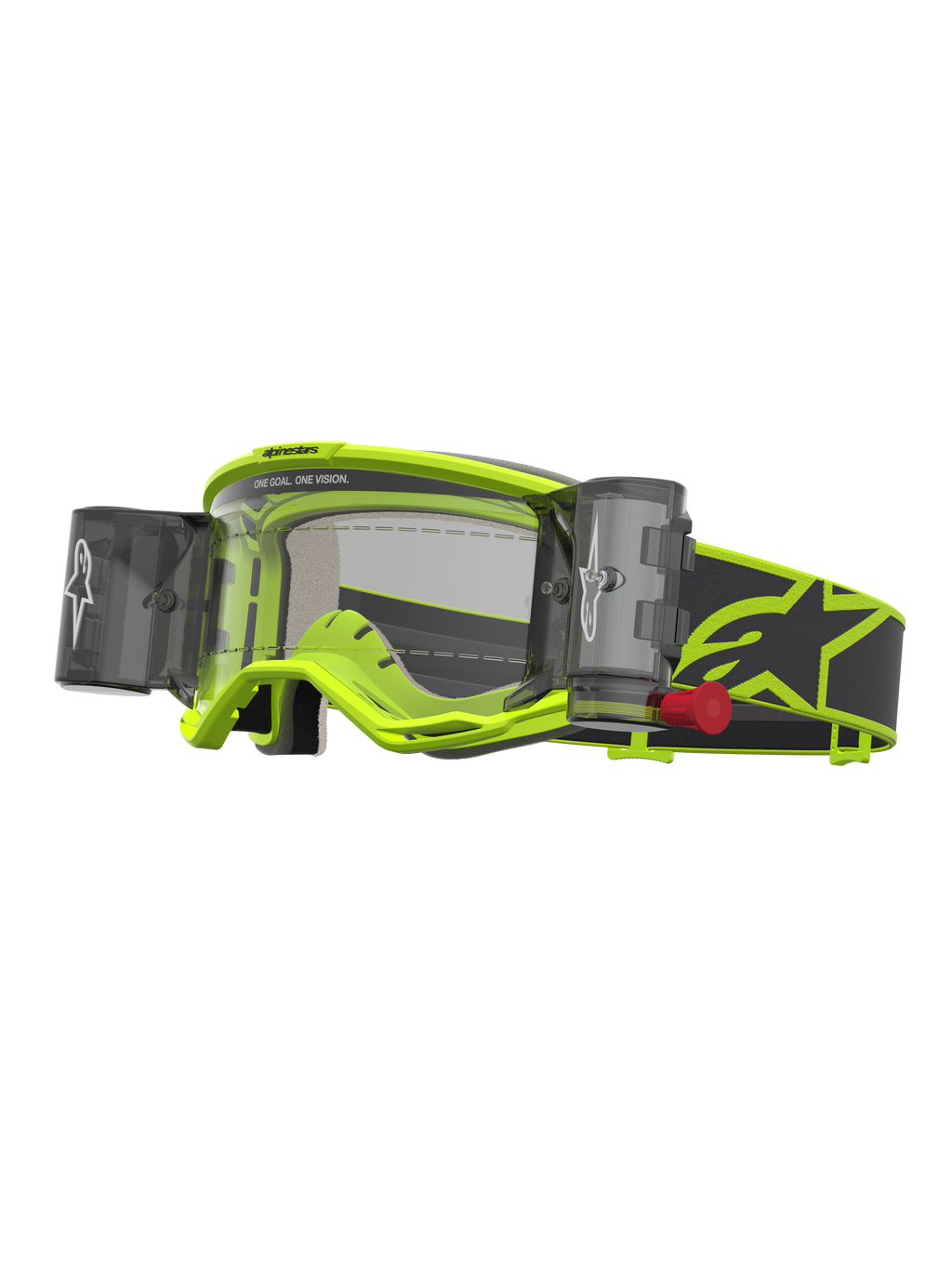 Alpinestars Vision 5 Rora Roll Off Motocross Goggles, Yellow Fluo and Black, clear lens with integrated film system.