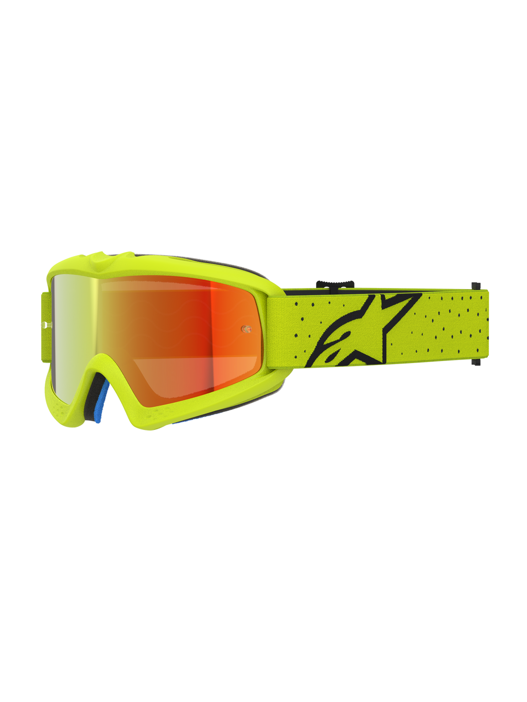 Alpinestars Masque Vision Vesta Junior, masque de motocross pour enfant, jaune fluo et noir, lentille miroir rouge, certifié CE