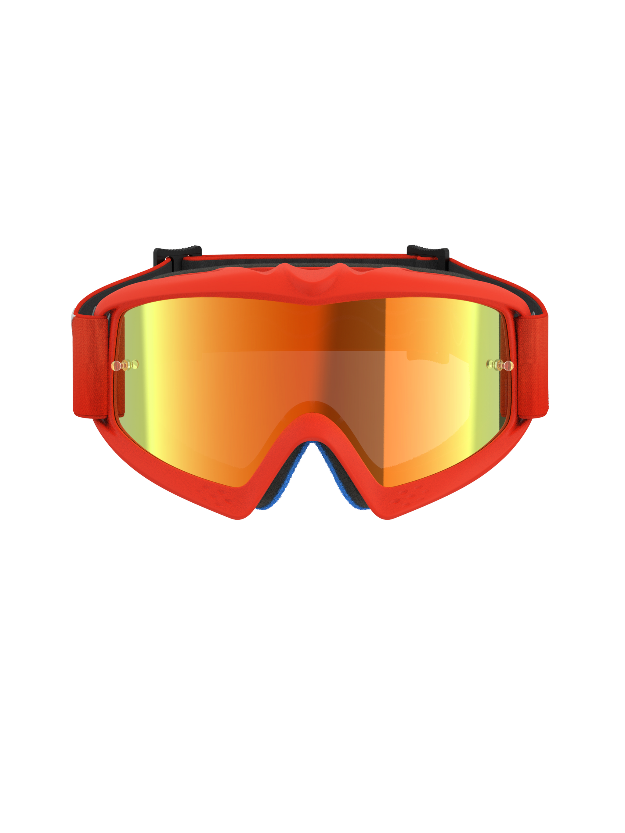 Alpinestars Vision Youth Corp, lunettes de motocross, miroir orange et rouge, avec une monture en uréthane orange vif, un écran à finition miroir et un bandeau orange assorti, conçues pour les jeunes pilotes et la course tout-terrain