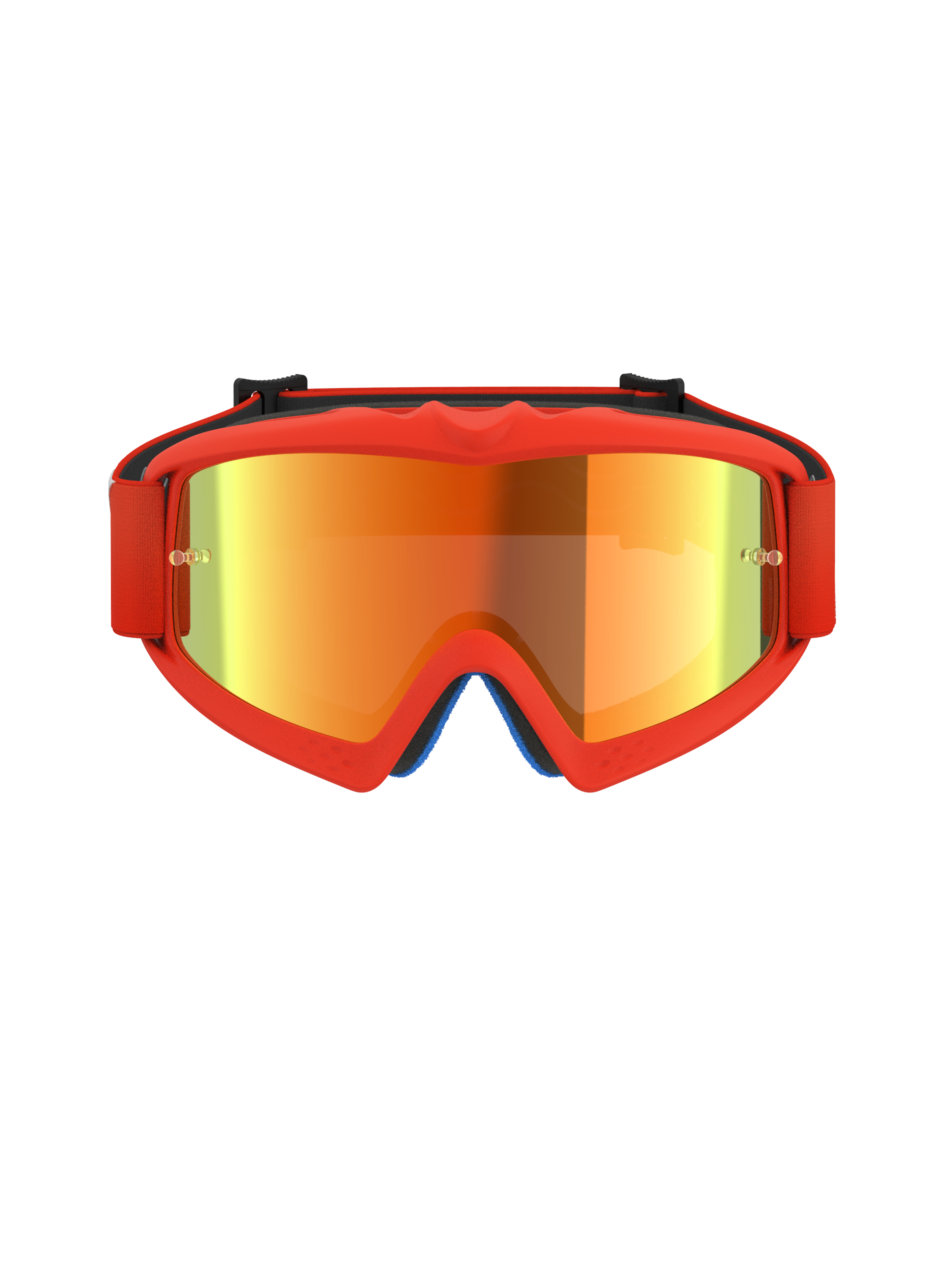 Alpinestars Vision Youth Corp, lunettes de motocross, miroir orange et rouge, avec une monture en uréthane orange vif, un écran à finition miroir et un bandeau orange assorti, conçues pour les jeunes pilotes et la course tout-terrain