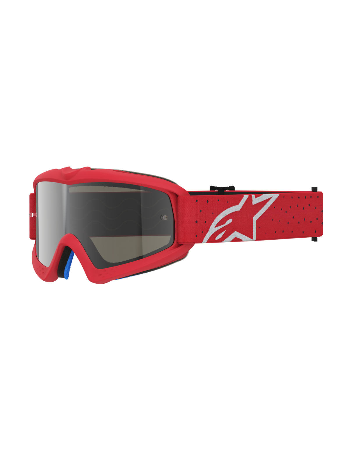 Alpinestars Vision Youth Vesta Goggles, Youth Motocross eyewear in Red with Silver Mirror lens and anti-fog protection.