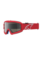Alpinestars Vision Vesta Junior, masque de motocross rouge, lentille miroir argentée et protection anti-buée.