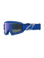Alpinestars Masque Vision Vesta Junior, masque de motocross bleu et blanc, monture flexible et lentille miroir bleue anti-buée