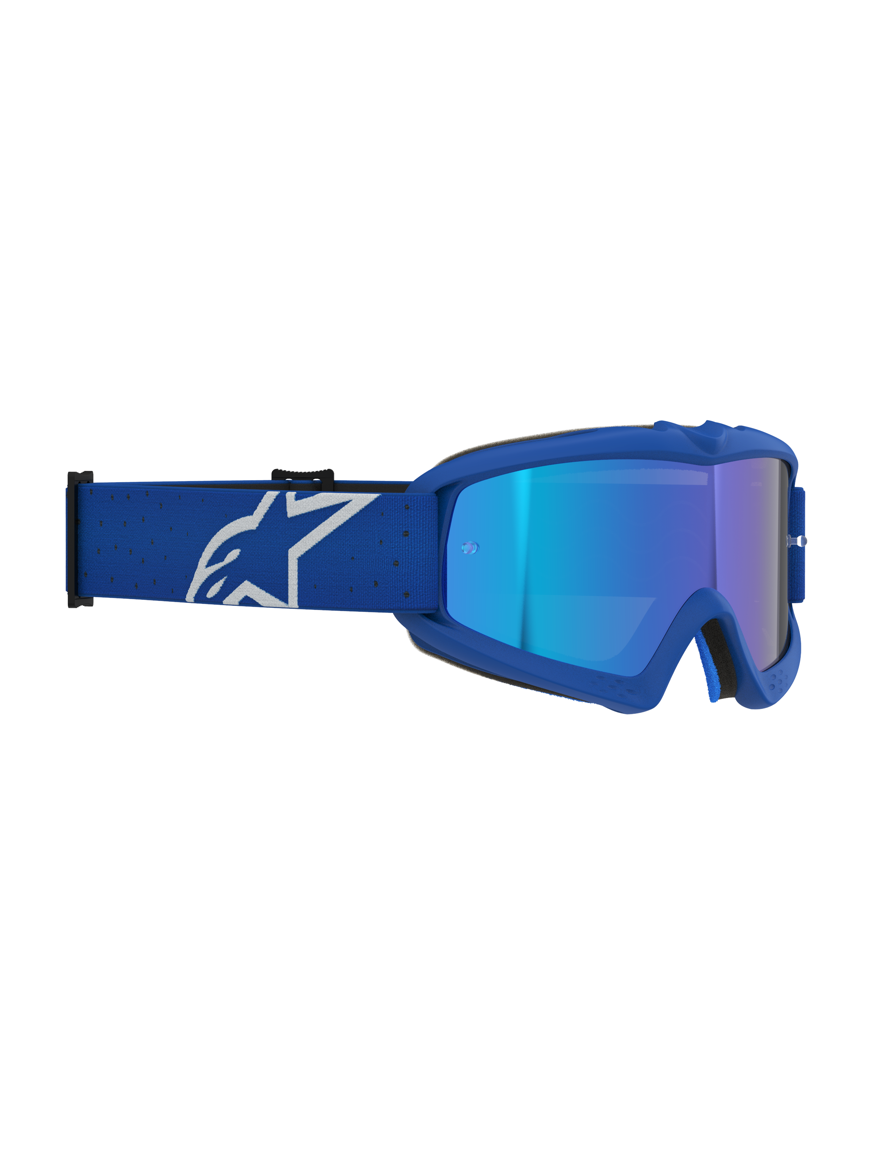 Alpinestars Masque Vision Vesta Junior, masque de motocross bleu et blanc pour enfant, lentille miroir anti-buée, certifié CE