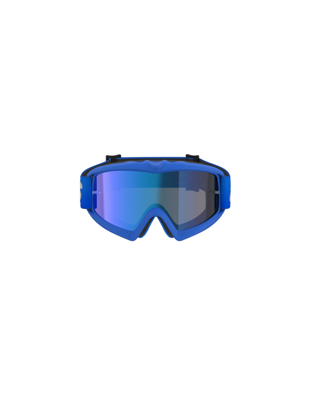 Alpinestars Vision Junior Blaze, lunettes de motocross, bleu miroir bleu, dotées d'une lentille miroir bleue et d'une monture bleue flexible, lunettes haute performance pour jeunes pilotes tout-terrain