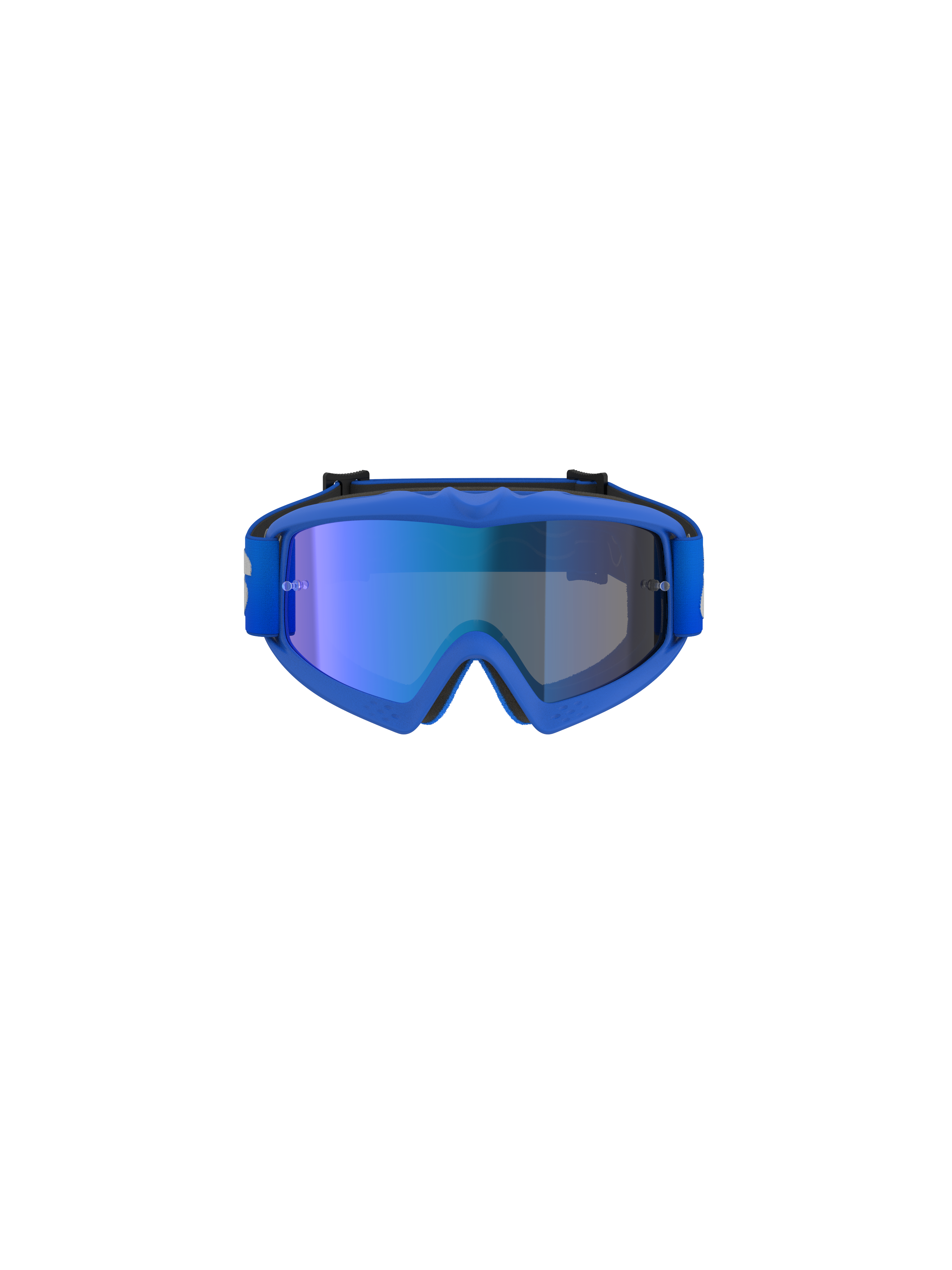 Alpinestars Vision Junior Blaze, lunettes de motocross, bleu miroir bleu, dotées d'une lentille miroir bleue et d'une monture bleue flexible, lunettes haute performance pour jeunes pilotes tout-terrain