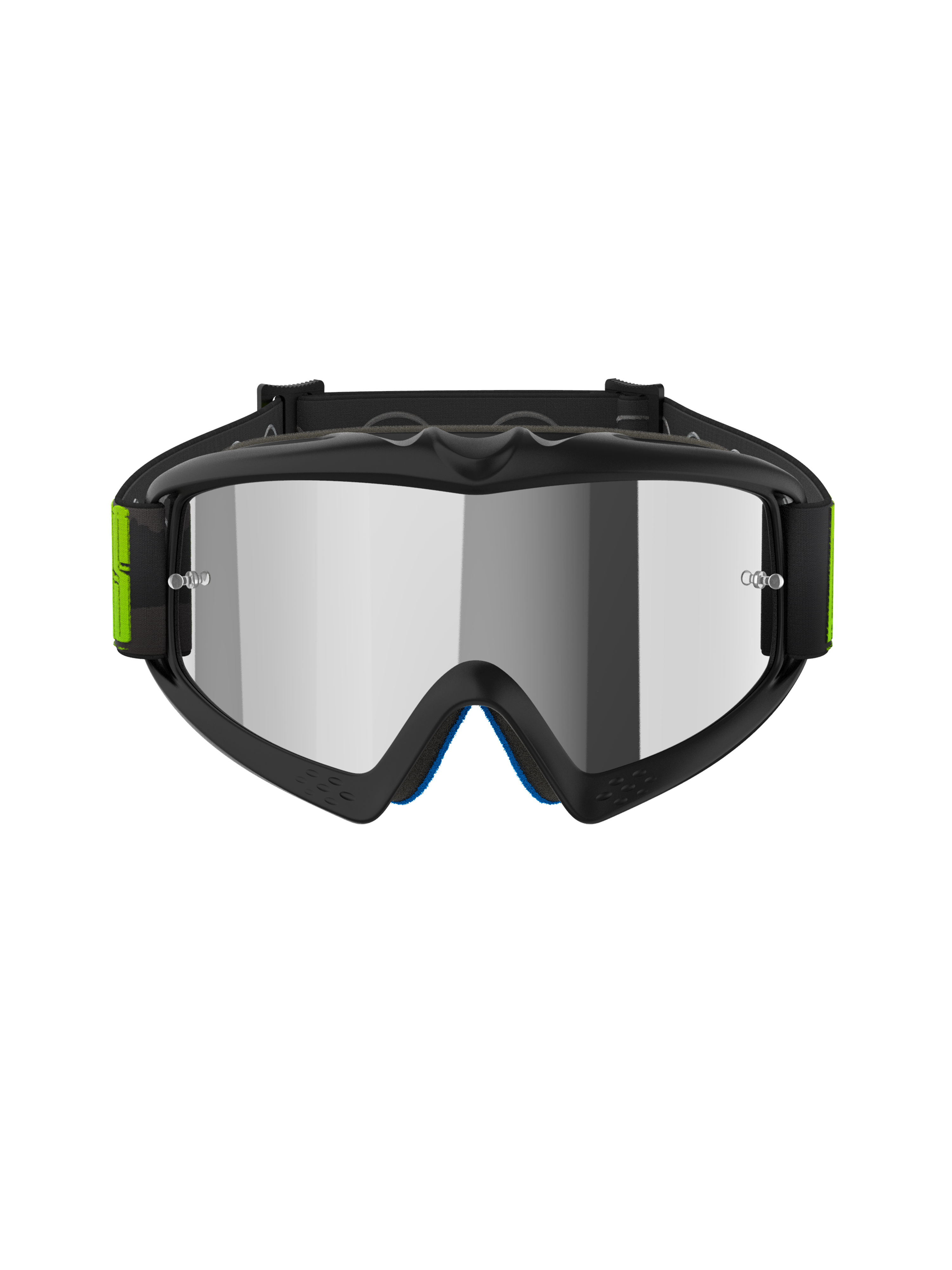 Alpinestars Vision Youth Hollow Goggles, masque de motocross, anthracite et jaune fluo, écran argenté miroir, avec monture flexible, plots pour tear-off et sangle réglable aux accents néon, design spécifique pour enfant pour la course tout-terrain