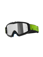 Masque Alpinestars Vision Youth Hollow, masque de motocross pour enfant, anthracite et jaune fluo, avec écran miroir argenté, sangle noire avec logo jaune vif, protection oculaire haute performance pour le tout-terrain junior