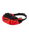 Alpinestars MM93 Waist Bag, sac banane de moto, rouge vif, rouge fluo et noir, avec graphismes Marc Marquez, plusieurs compartiments zippés, sangle de taille réglable avec boucle et poignée supérieure