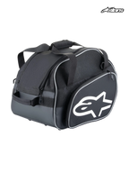 Alpinestars Sac Pour Casque Flow V3, sac pour casque de course automobile noir et blanc avec construction en polyester, poche latérale et logo blanc