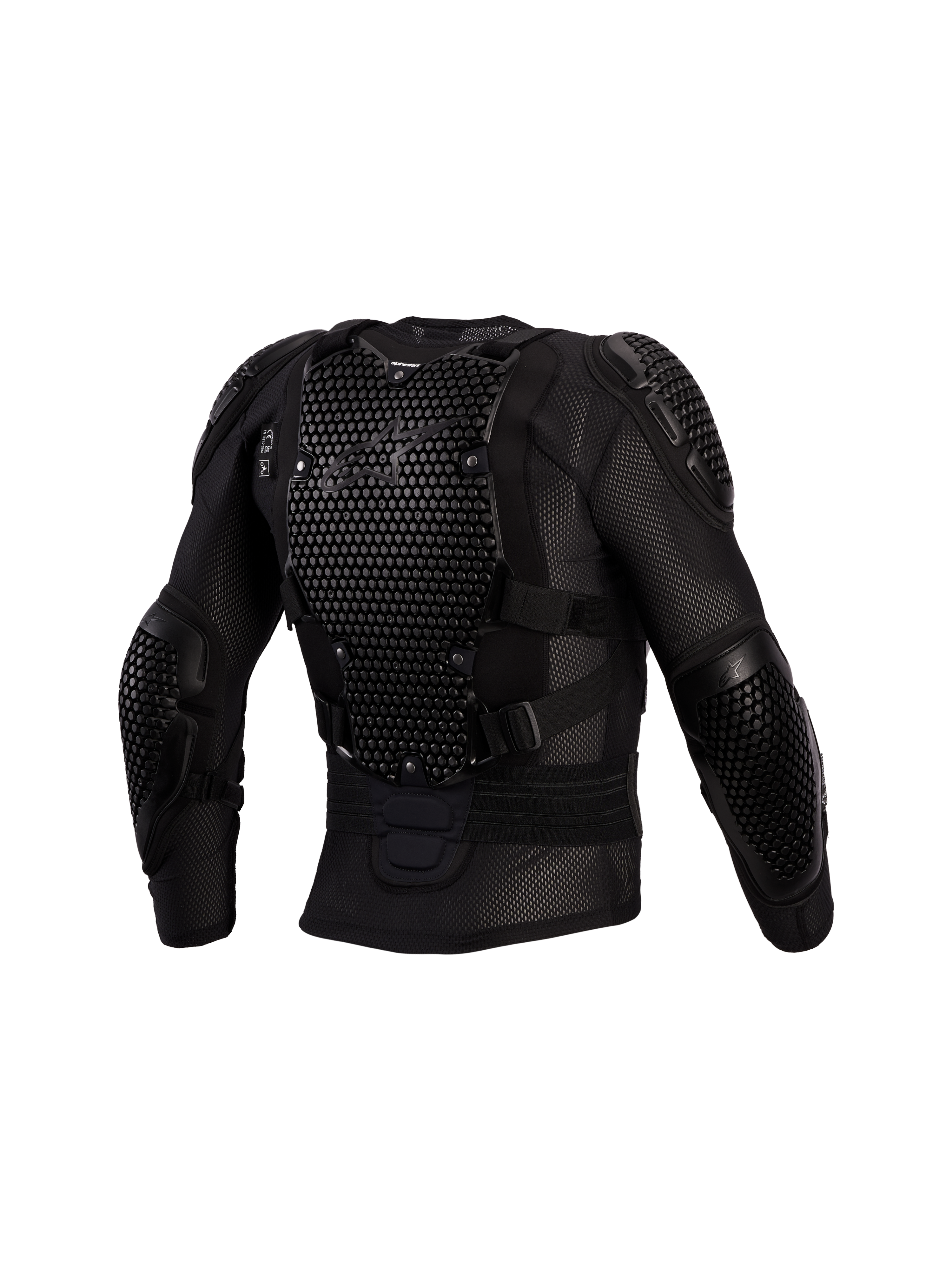 Veste de protection Bionic Action V3 Alpinestars, armure motocross noire, protection dorsale A-Morph et mesh respirant.
