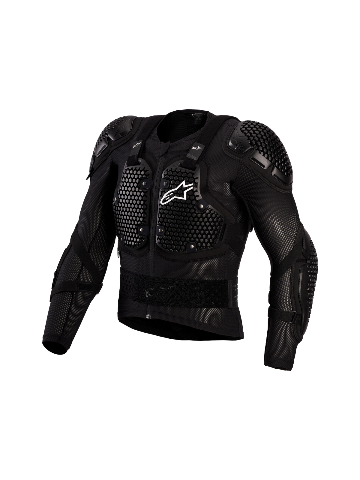 Alpinestars Bionic Action V3, veste de protection motocross noire et blanche, protections A-Morph certifiées CE.