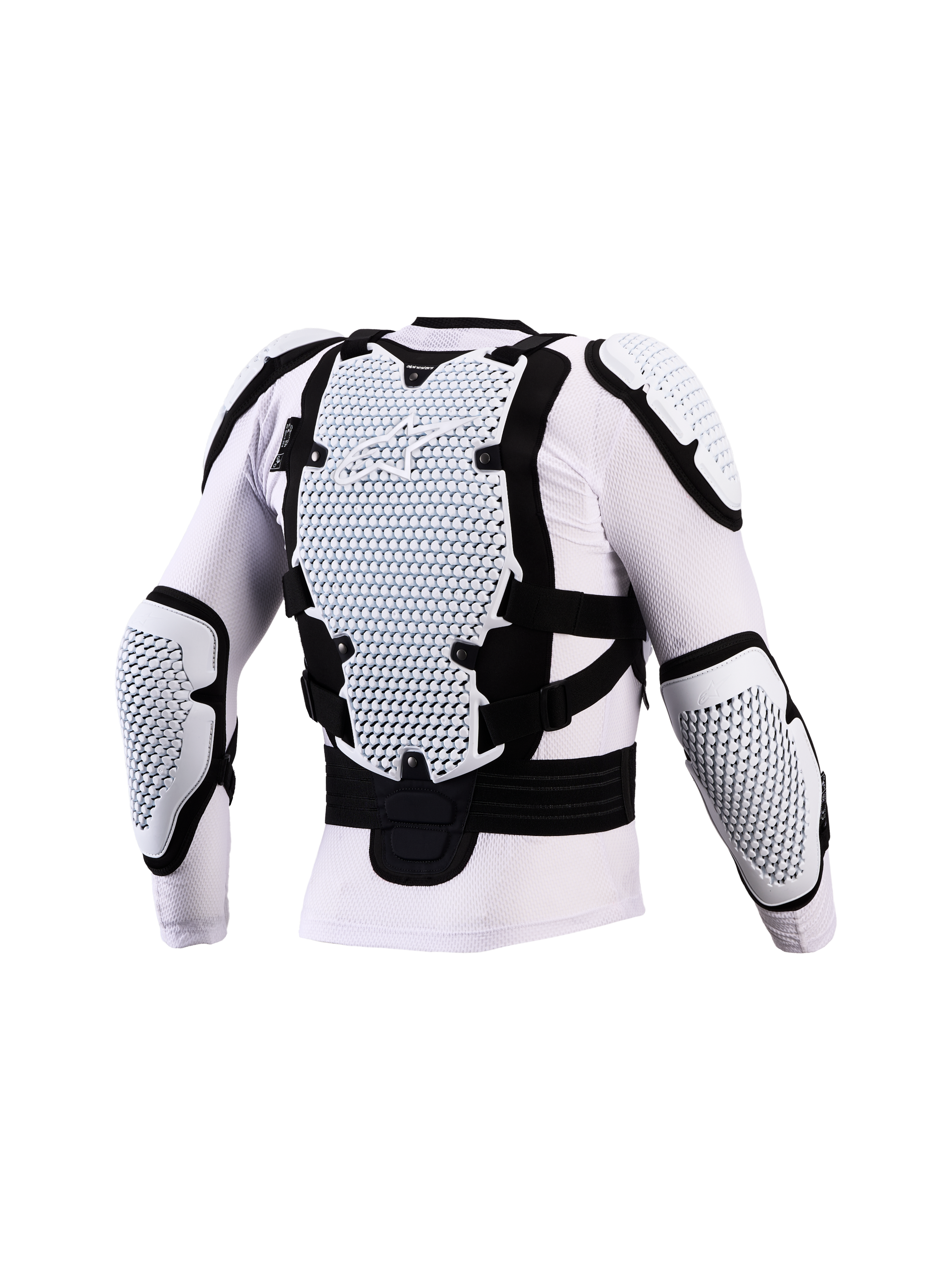 Veste de protection Alpinestars Bionic Action V3, armure motocross blanche et noire, protections A-Morph certifiées CE