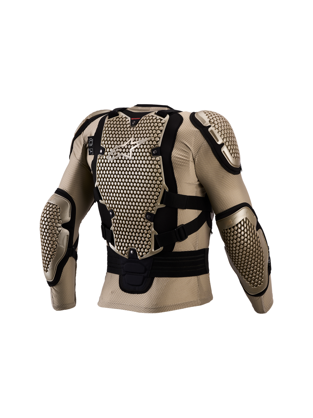 Veste de protection Alpinestars Bionic Action V3 pour motocross, aluminium et noir, avec protection dorsale certifiée CE.