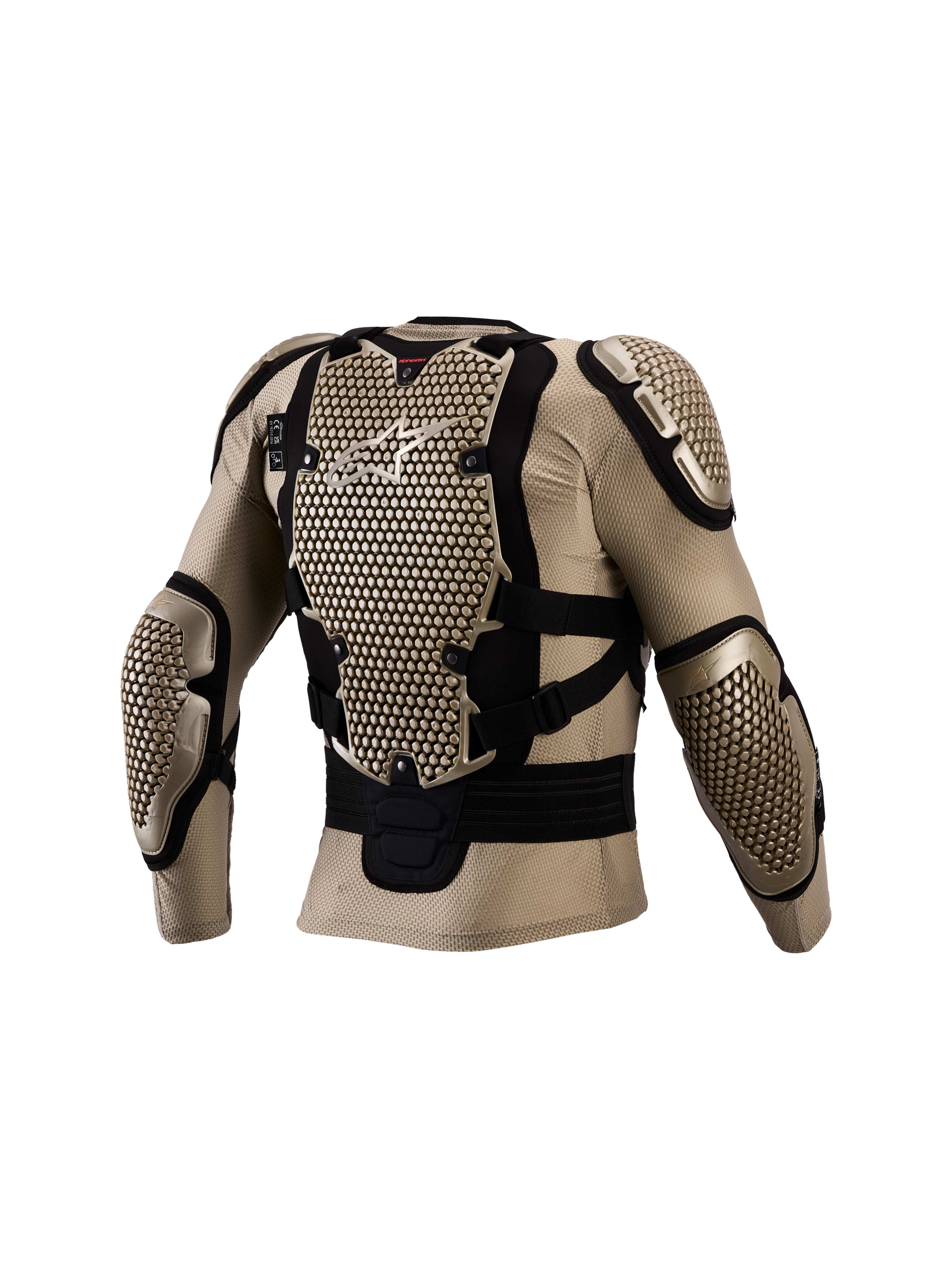 Veste de protection Alpinestars Bionic Action V3 pour motocross, aluminium et noir, avec protection dorsale certifiée CE.