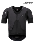 Alpinestars Système Airbag Tech-Air® 5 Plasma, sous-vêtement airbag de moto, noir, protection supérieure du haut du corps certifiée CE avec maille extensible monocouche respirante et protection dorsale Nucleon PLASMA intégrée, vue de face