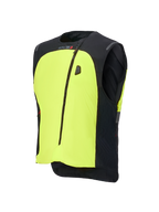 Alpinestars Tech-Air® 3 V2 System, gilet airbag moto, noir et jaune fluo, doté d'un panneau avant jaune fluo proéminent, d'une fermeture éclair centrale, d'un affichage d'état LED intégré et du logo Tech-Air, protection airbag autonome légère pour la conduite sur route