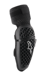 Alpinestars Bionic Plus Elbow Protectors, Black, Motocross Elbow Protection, Honeycomb Pattern for Ventilation, Ergonomic Curved Design, Textured Elastic Strap, CE Certified, Right Side View