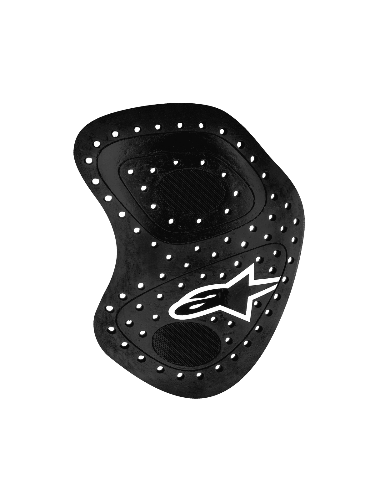 Alpinestars Nucleon Racing Kr-Hr Hip Protector, Black, motorcycle racing hip protection with ventilation holes and white star logo, ergonomic design with layered construction
