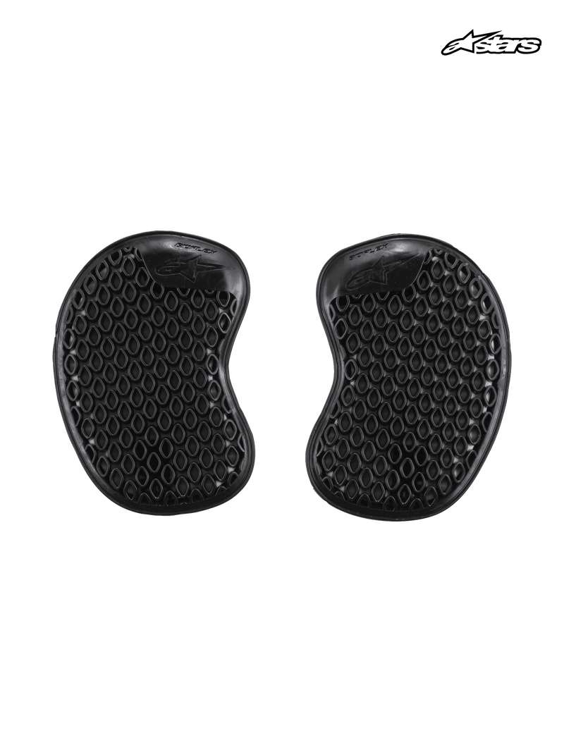 Protections De Hanches Bioflex d'Alpinestars, protections de hanches de moto pour homme noires, design léger et fin avec structure alvéolaire ventilée