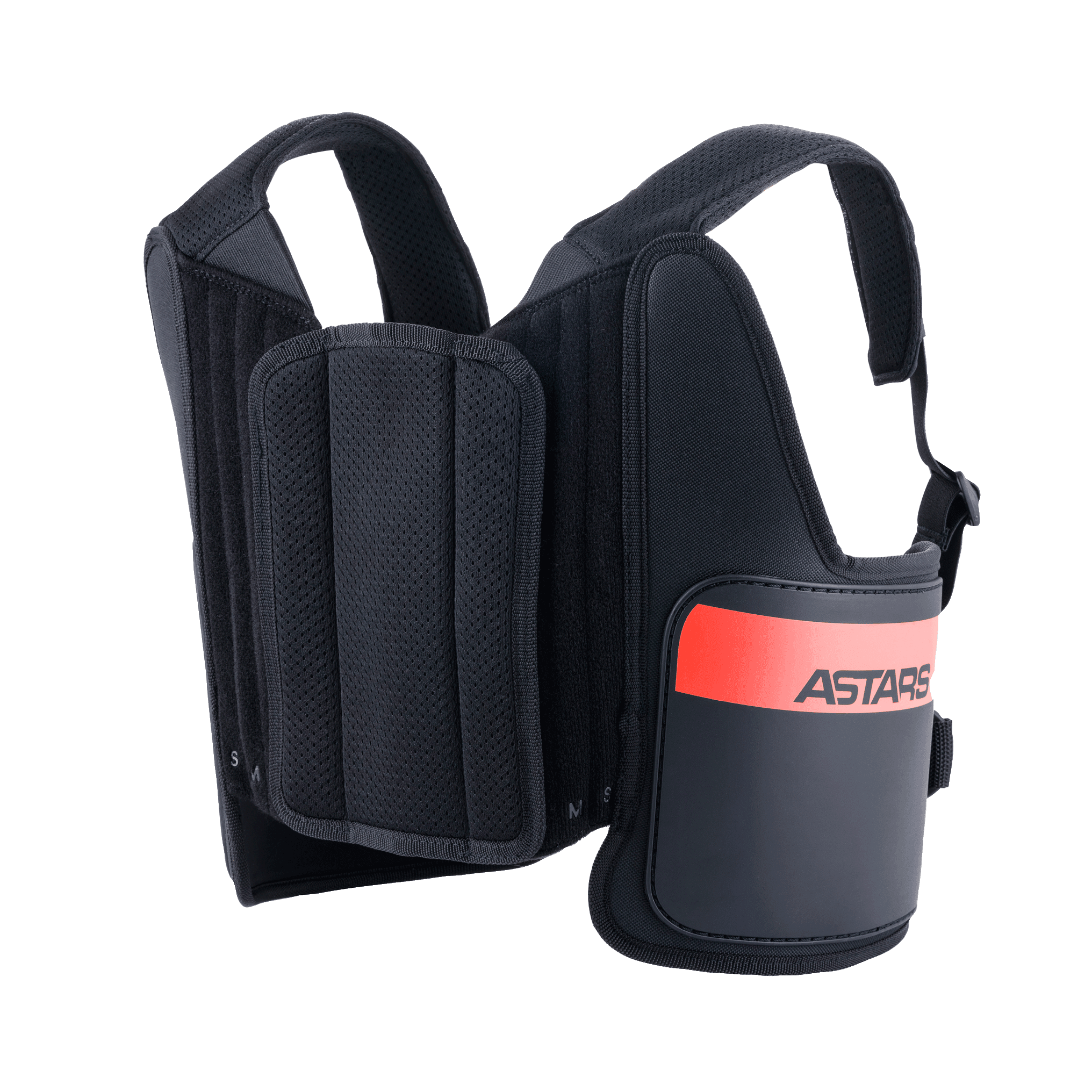 Alpinestars Support de Côtes Bionic, protection de côtes pour le karting, noir avec logo ASTARS rouge, bretelles réglables en maille, conception ergonomique multicouche pour une protection contre les impacts