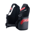 Alpinestars Bionic Rib Support, protection de côtes pour le karting, noir et rouge, avec bretelles réglables à boucles, design ergonomique profilé avec logo rouge, tissu mesh respirant pour la protection en sport automobile