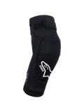 Alpinestars Bionic Plasma Youth, genouillère de protection pour jeune, noire, équipement de protection pour motocross, logo Alpinestars et marquage Plasma blancs, châssis en maille 3D, sangle supérieure ajustable, design ergonomique profilé