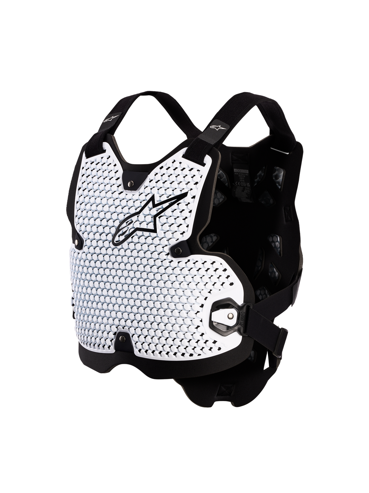 Alpinestars protecteur de poitrine Bionic Action, blanc et noir, technologie A-Morph, certifié CE niveau 1, motocross