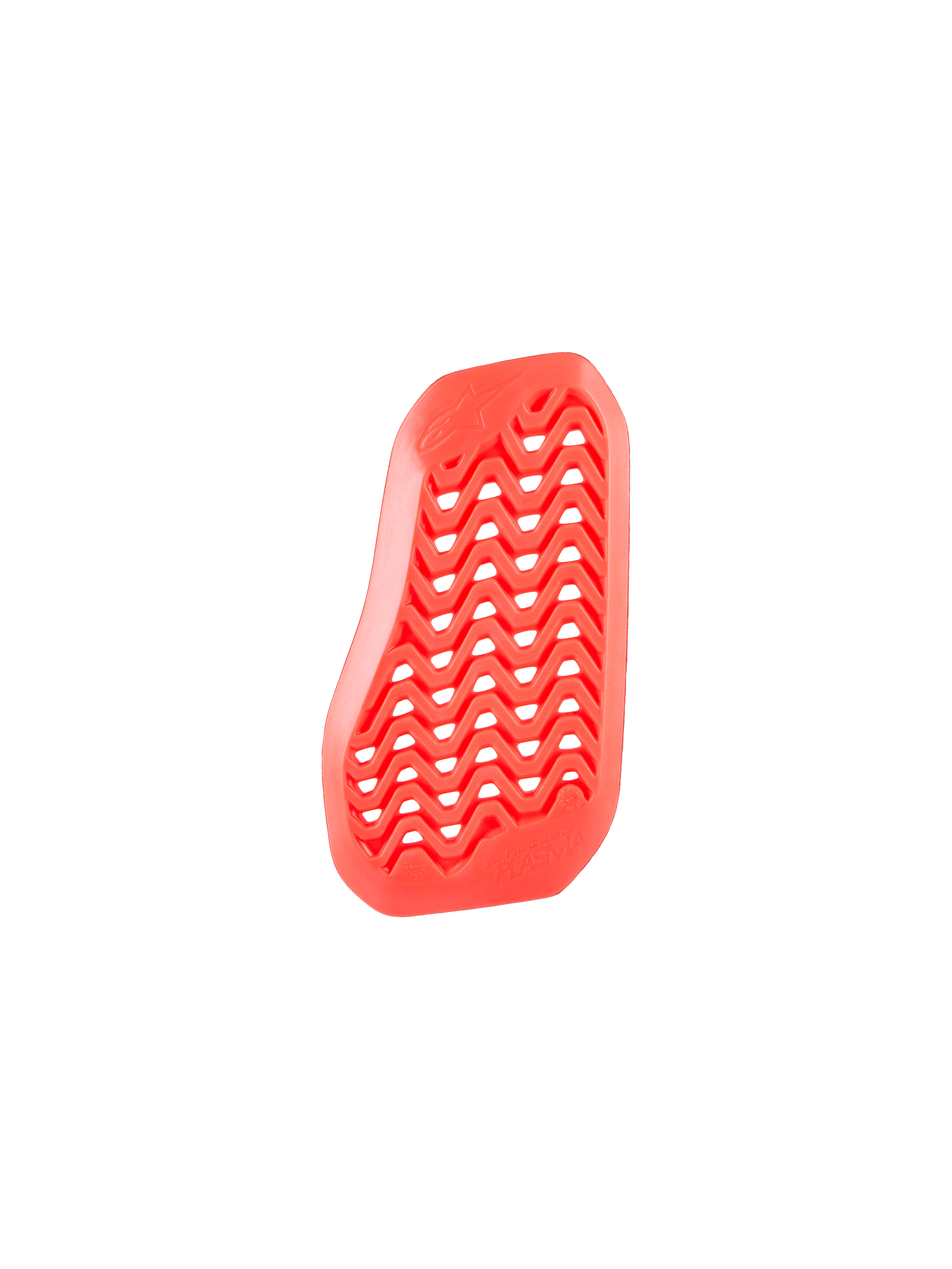 Alpinestars Nucleon Plasma Divided Chest Protector Insert, rouge, design en zigzag perforé pour un flux d'air maximal, matériau d'absorption d'impact biosourcé, léger et flexible pour équipement de route moto