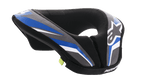 Alpinestars Youth Sequence Neck Roll, protection cervicale de motocross pour enfant, noir anthracite et bleu, design ergonomique rembourré, panneaux à motifs bleus et gris, accents blancs, logo Alpinestars, doublure intérieure douce pour le confort