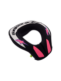 Alpinestars coussin de cou Sequence Junior, protection ergonomique de motocross pour jeunes pilotes, noir et gris à accents violets.