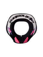 Alpinestars Coussin De Cou Sequence Junior, protection de motocross pour enfant, noir, gris clair et violet, vue de dessus.
