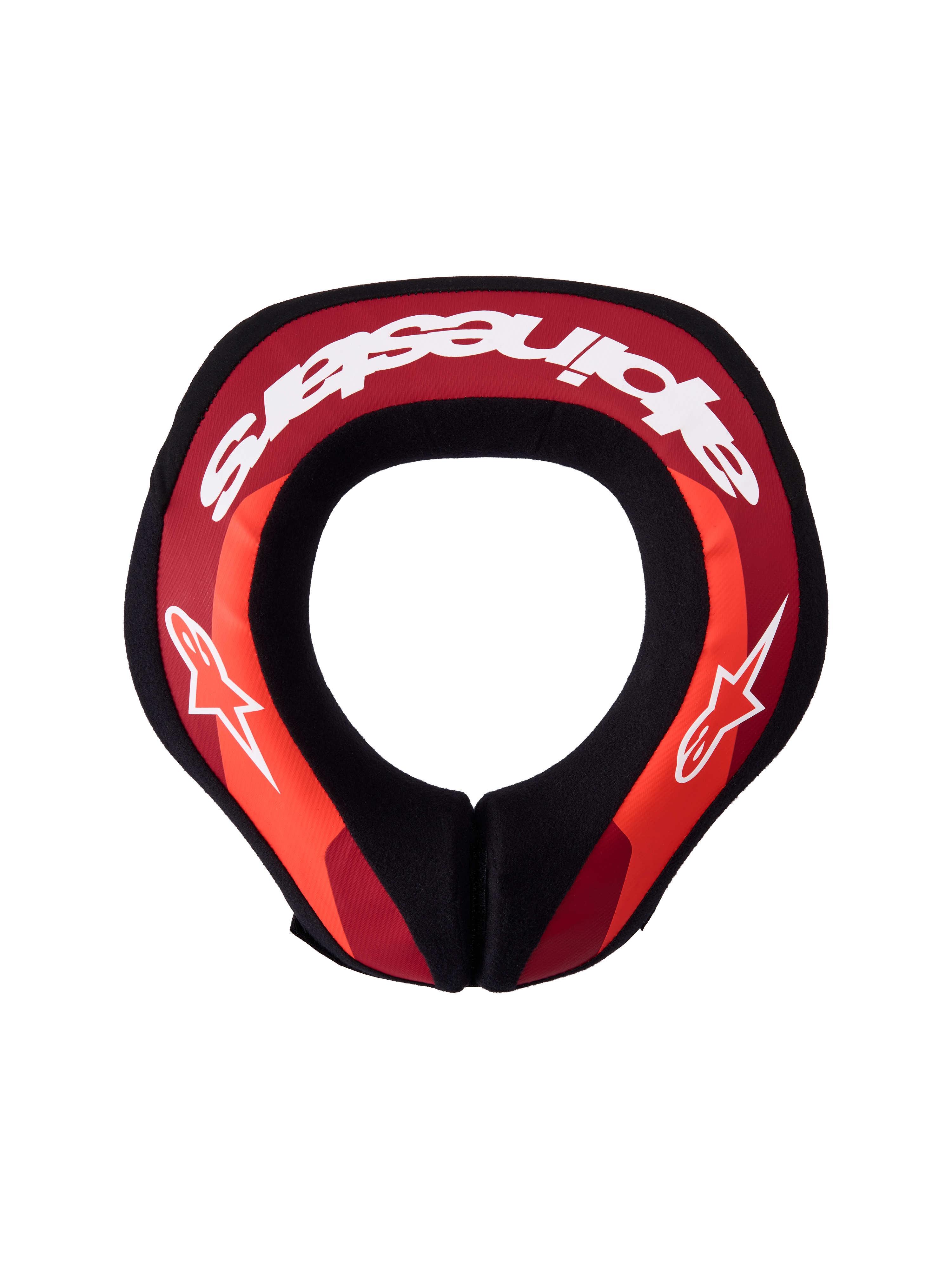 Alpinestars Sequence Junior, coussin de cou de motocross rouge et blanc, noyau double densité ergonomique pour jeunes pilotes