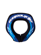 Alpinestars Coussin de cou Sequence Junior, protection de cou motocross pour enfant, bleu et blanc, noyau double densité.