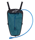 Alpinestars Hydration Pack, noir et bleu, poche à eau de 1,5 L dans une pochette en mesh, tube d'hydratation bleu avec embout, logo Astar blanc, sangles réglables pour intégration à une veste, conçu pour le tout-terrain et l'aventure