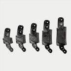 Alpinestars BNS Size Adapter Kit, Helmet and Neck Support Accessory, Five black plastic adapter components in graduated sizes, modular design for fit adjustment with mounting holes and textured branding, solid black color