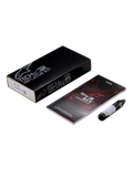 Kit de recharge pour système d'airbag Alpinestars Tech-Air® MX, comprenant une cartouche d'inflateur cylindrique noire à l'argon, un manuel d'utilisation aux graphismes rouges et blancs, et une boîte noire avec logo blanc, équipement de maintenance de sécurité essentiel pour airbag moto.