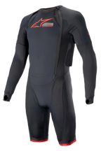 Alpinestars Sous-couche Technique du Système Tech-Air®, sous-combinaison moto noire et rouge, coupe compressive et mesh.