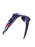 Alpinestars Supertech R10 Flyte Standard Spoiler, accessoire de casque, rouge violet brillant, design aérodynamique incurvé avec graphismes rouges et blancs, finition brillante, pièce de rechange officielle