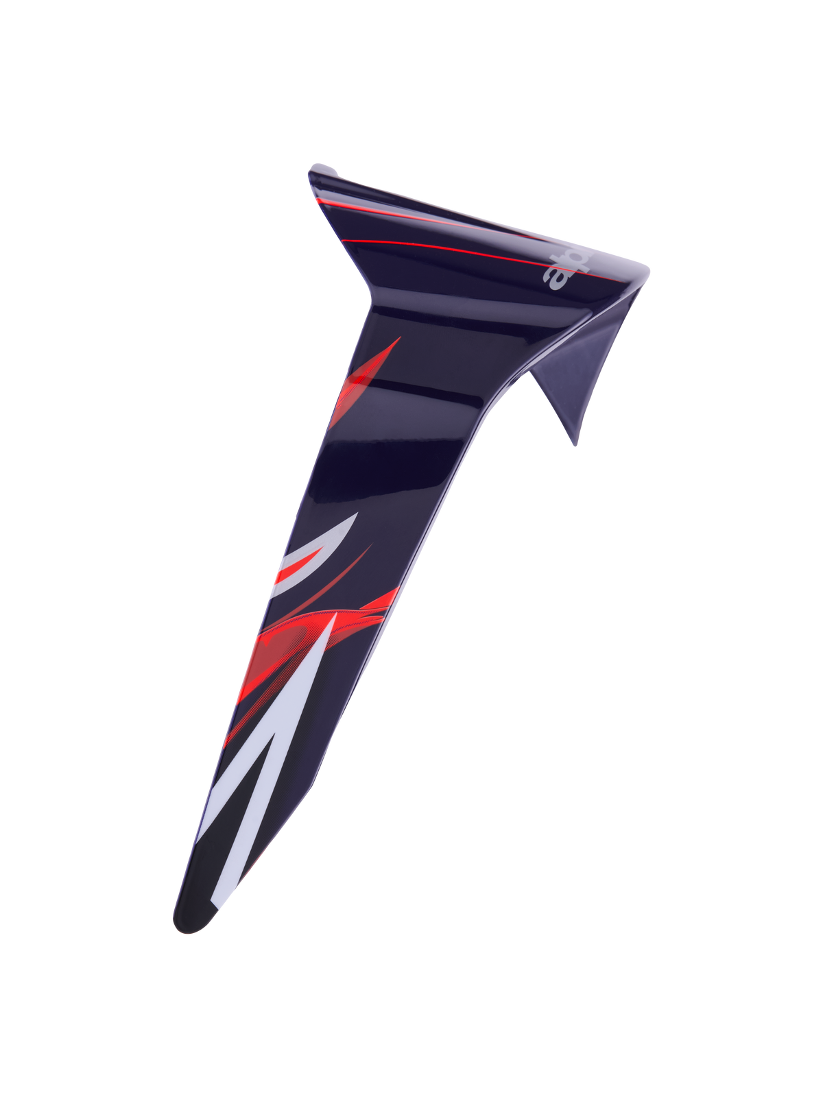 Alpinestars Supertech R10 Flyte Standard Spoiler, accessoire de casque, rouge pourpre brillant avec graphismes rouges et blancs, pièce de rechange aérodynamique pour casques de course, finition brillante