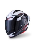 Alpinestars S-R7 A-Core Helmet ECE 22.06, road motorcycle full face helmet, Black, White and Red Glossy, ECE certified carbon composite construction