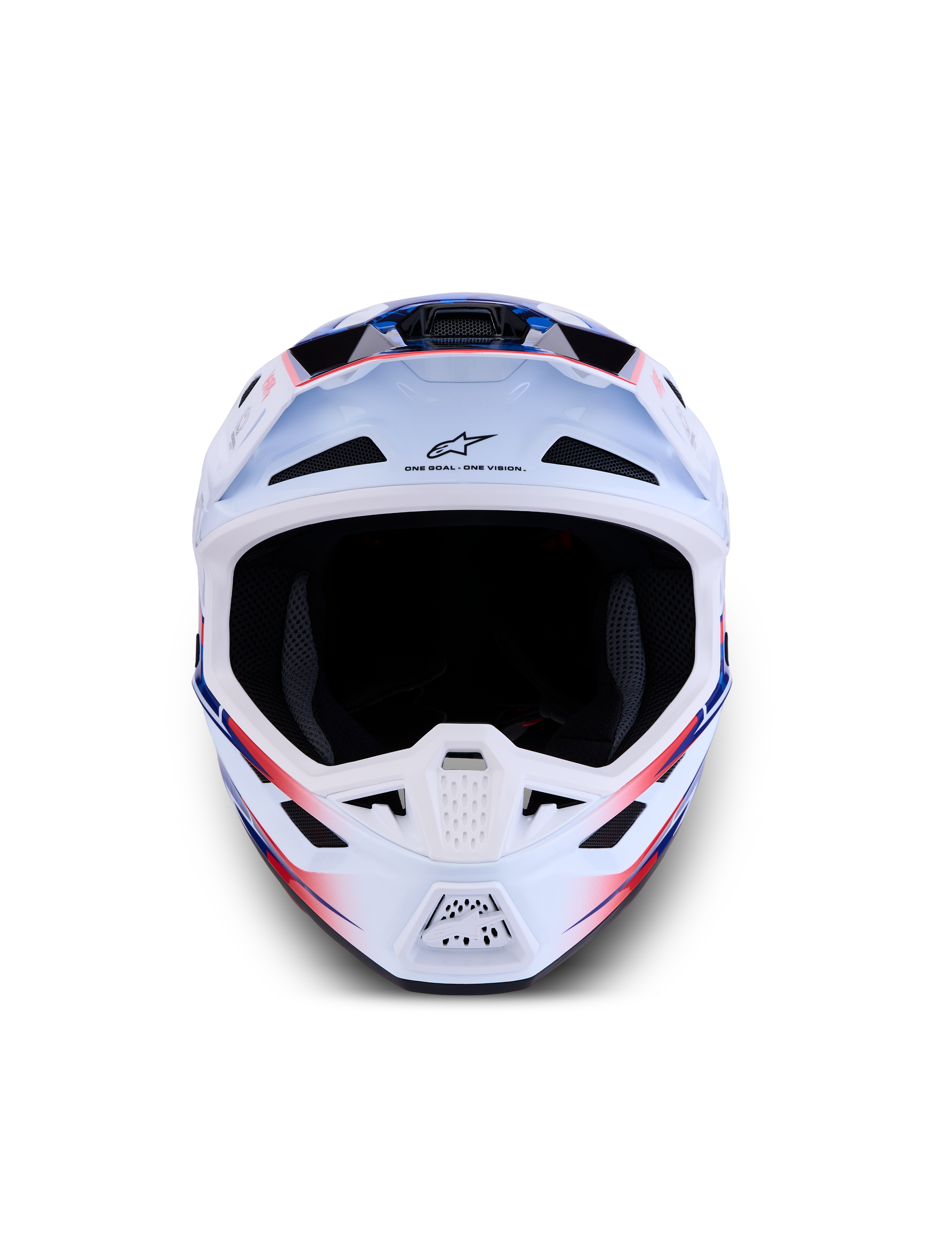 L / White Blue Red Glossy