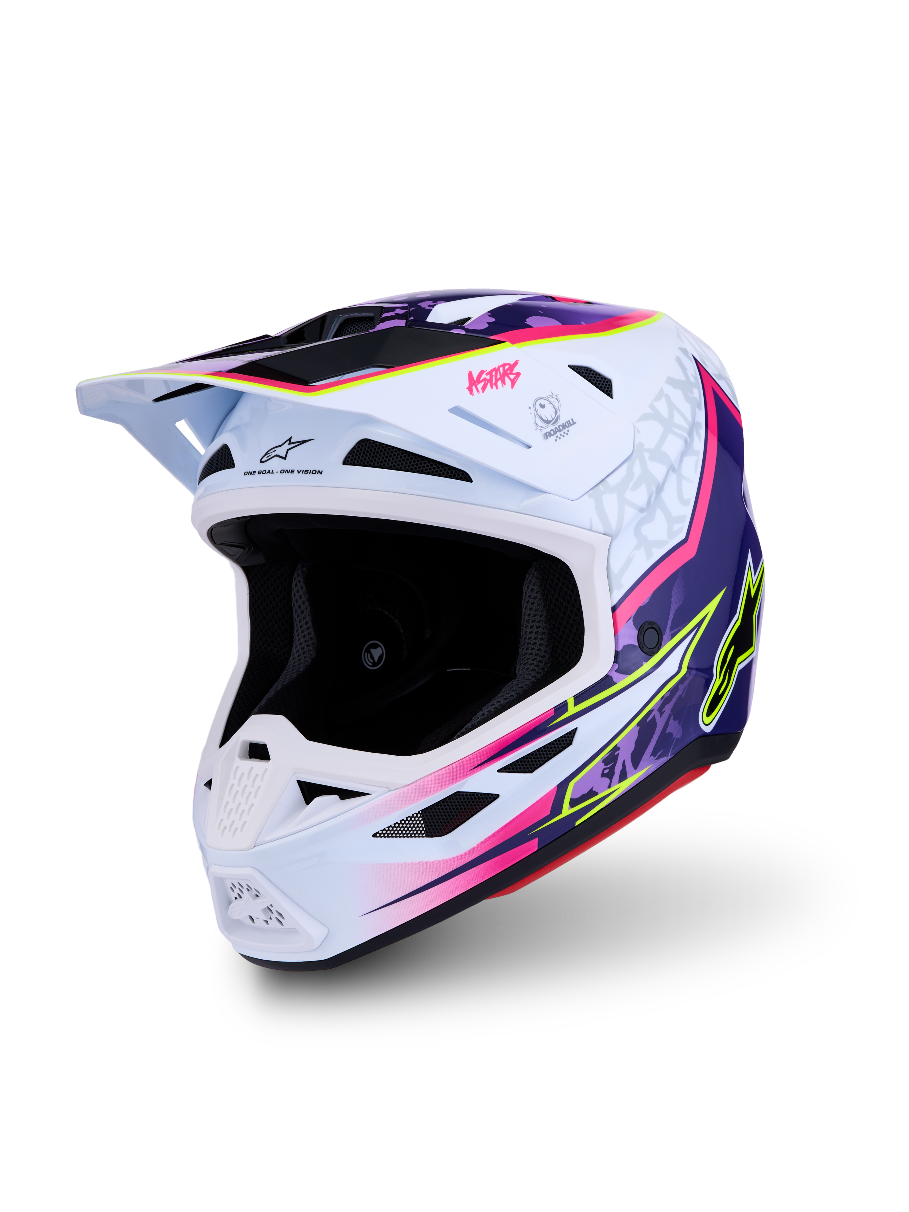 Alpinestars S-M7 Blaster ECE06, casque de motocross violet et rose, certifié ECE 22.06, coque composite aérodynamique