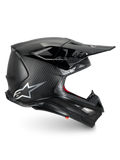 Alpinestars Supertech M10 Fame, casque de motocross en fibre de carbone noir mat, certifié ECE 22.06, protection de course tout-terrain.