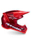 Casque Alpinestars SM3 Radium ECE06, casque de motocross rouge et blanc avec ventilation avancée et protection contre les impacts