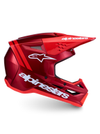 Casque Alpinestars SM3 Radium ECE06, casque de motocross rouge et blanc avec ventilation avancée et protection contre les impacts