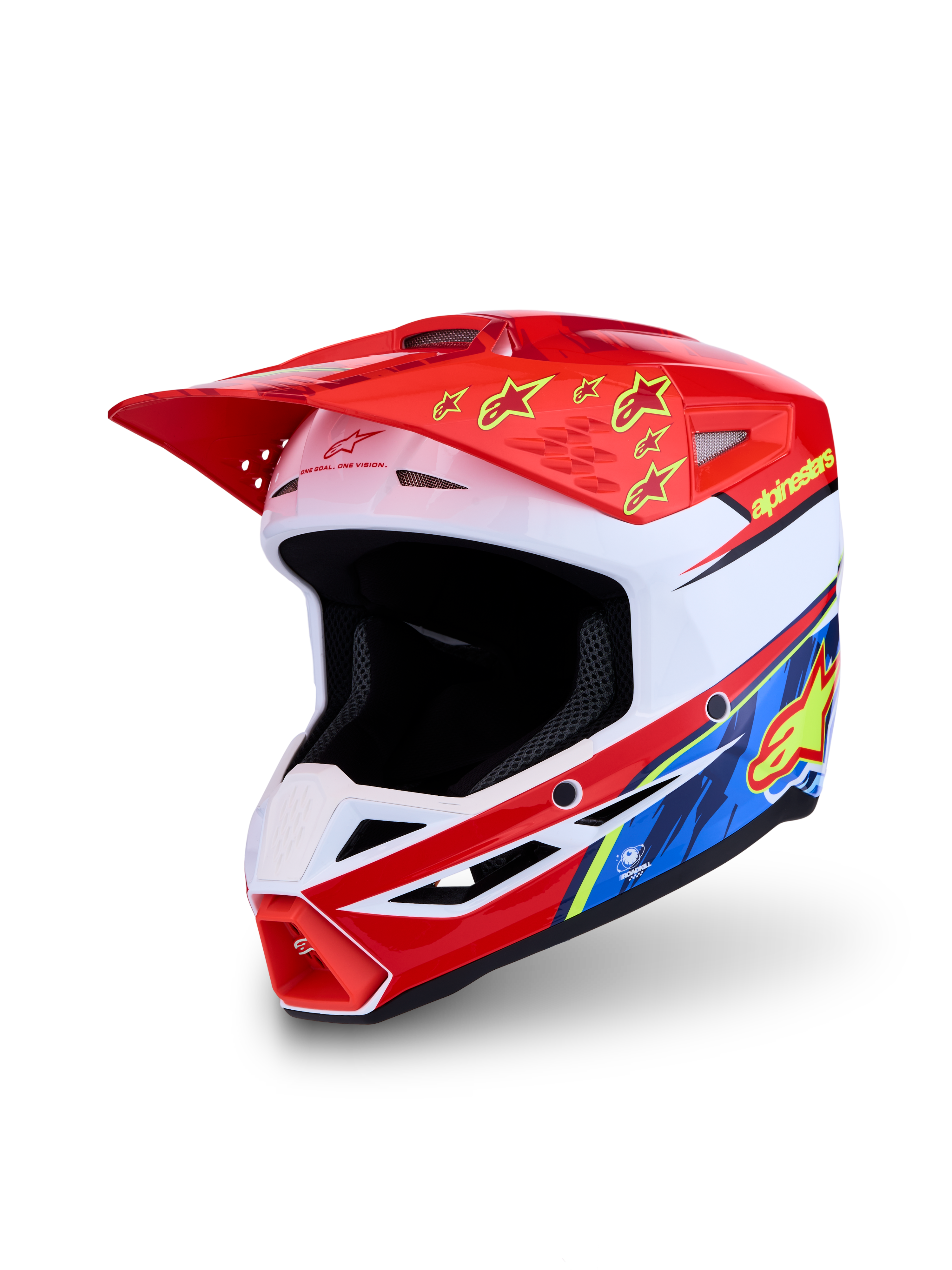 Alpinestars SM3 Falcon Helmet ECE06, Motocross Helmet for Off-road Racing, Red and White, ECE 2206 Certified.