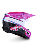 Alpinestars SM3 Falcon ECE06, casque de motocross pour homme, violet et blanc avec détails noirs, fini brillant, certifié ECE